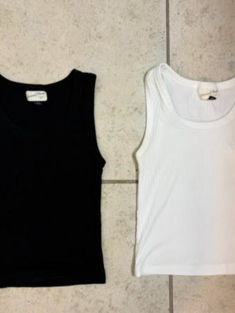 UNIVERSAL THREAD 2 x Women's Tank Top Small White Black Sleeveless Ribbed